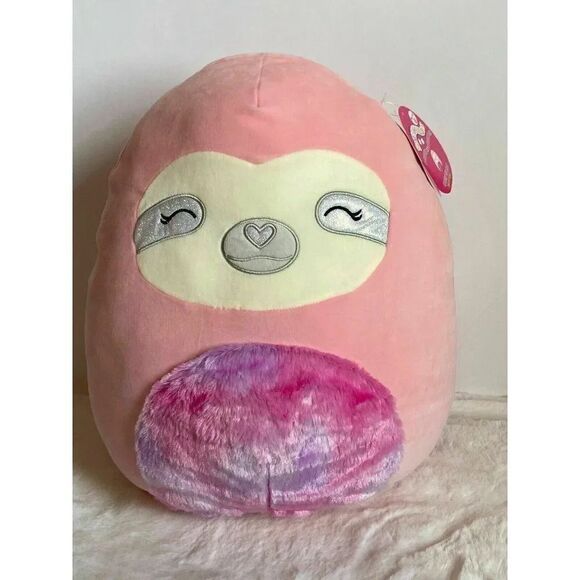 Squismallows Sloth Taryn Valentine 16" Pink Plush Soft Target Exclusive NWT - Picture 1 of 11